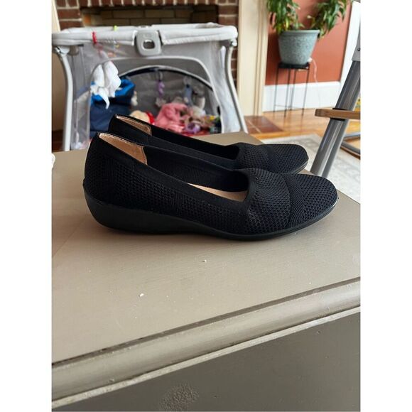 Life Stride Shoes - Life Stride Immy Black Velocity Stretch Memory Foam Flats sz 9 EUC